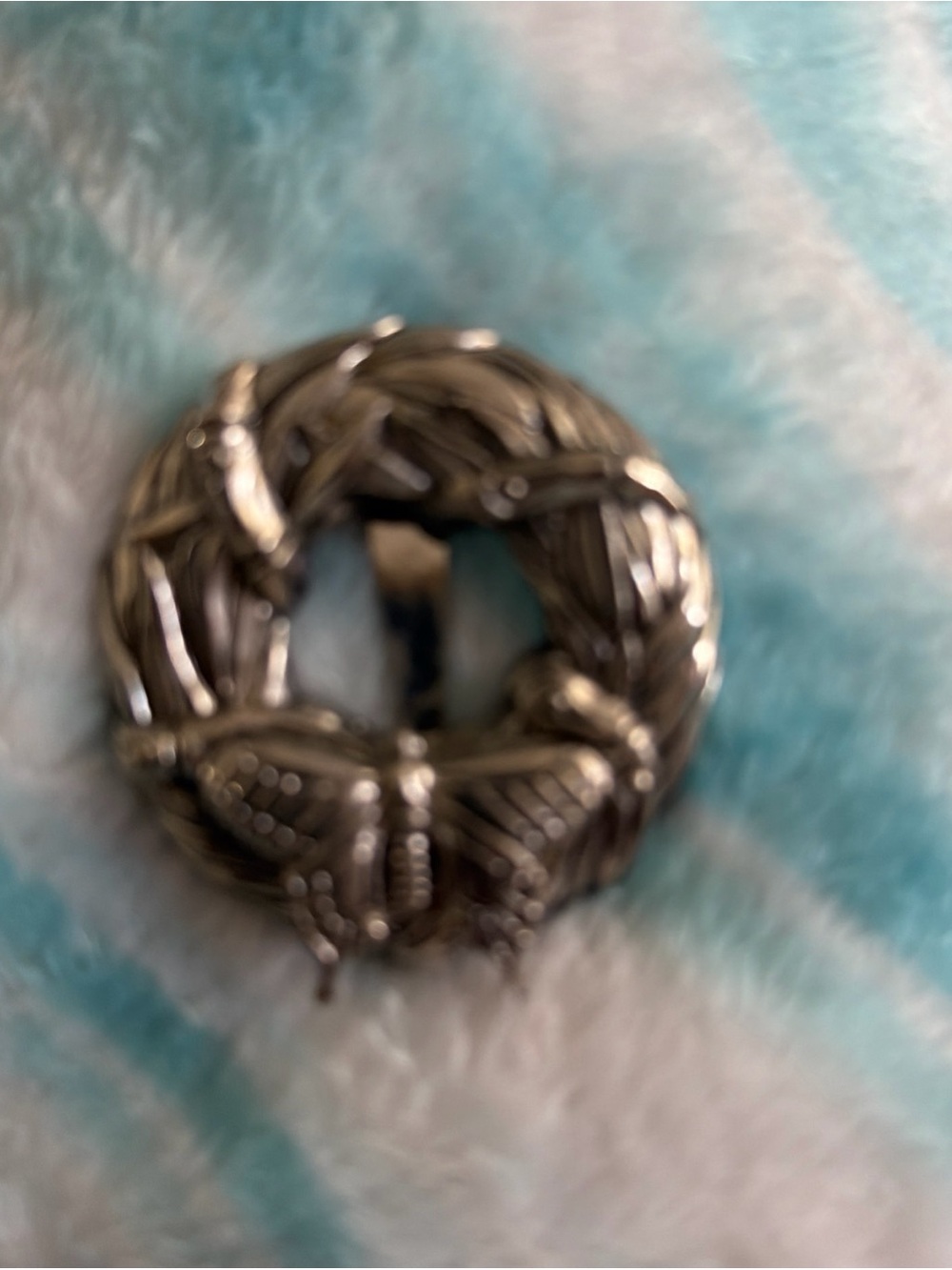 John Hardy vintage scarf clip features a silver-tone butterfly design